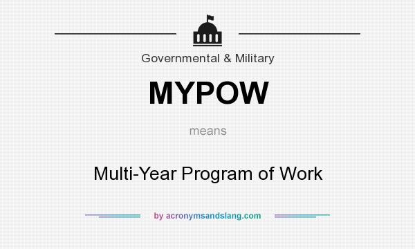 What does MYPOW mean? It stands for Multi-Year Program of Work