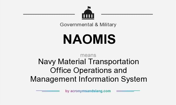 What does NAOMIS mean? It stands for Navy Material Transportation Office Operations and Management Information System