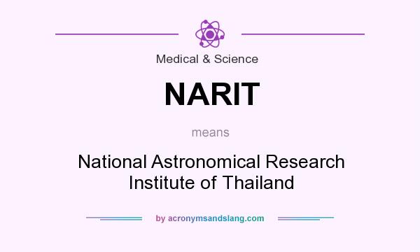 What does NARIT mean? It stands for National Astronomical Research Institute of Thailand