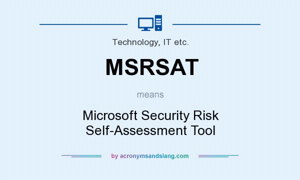 What does MSRSAT mean? It stands for Microsoft Security Risk Self-Assessment Tool