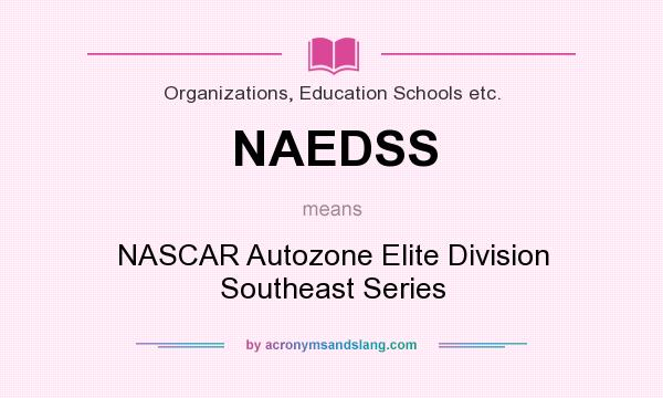 What does NAEDSS mean? It stands for NASCAR Autozone Elite Division Southeast Series