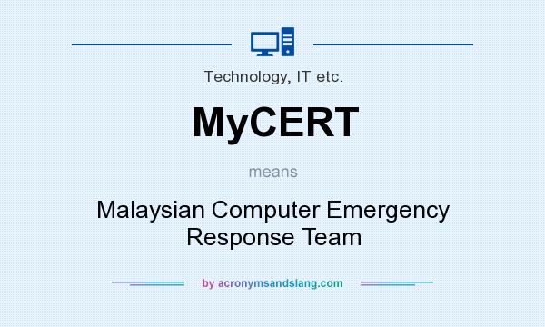 What does MyCERT mean? It stands for Malaysian Computer Emergency Response Team