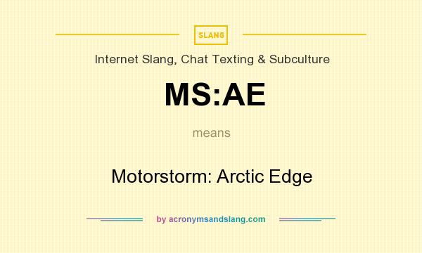 What does MS:AE mean? It stands for Motorstorm: Arctic Edge