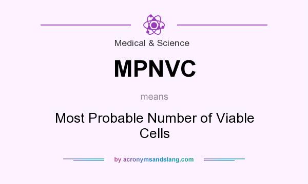 What does MPNVC mean? It stands for Most Probable Number of Viable Cells