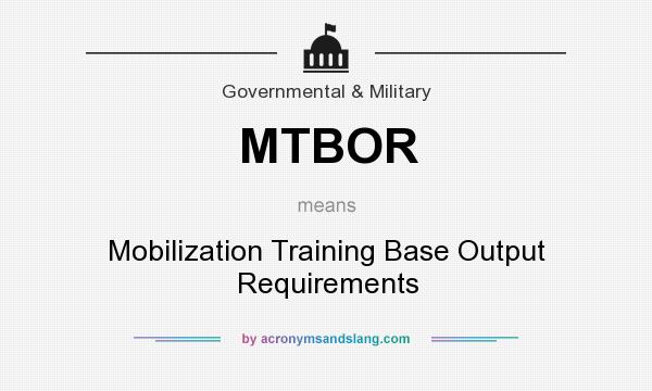 What does MTBOR mean? It stands for Mobilization Training Base Output Requirements