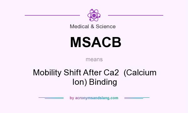 What does MSACB mean? It stands for Mobility Shift After Ca2  (Calcium Ion) Binding