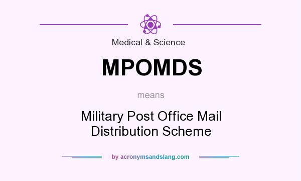 What does MPOMDS mean? It stands for Military Post Office Mail Distribution Scheme