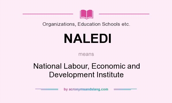 What does NALEDI mean? It stands for National Labour, Economic and Development Institute