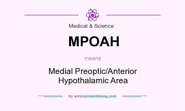 What does MPOAH mean? It stands for Medial Preoptic/Anterior Hypothalamic Area