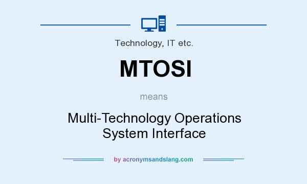 What does MTOSI mean? It stands for Multi-Technology Operations System Interface