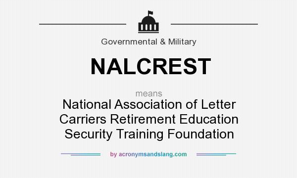 What does NALCREST mean? It stands for National Association of Letter Carriers Retirement Education Security Training Foundation