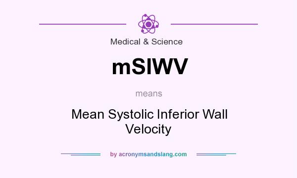 What does mSIWV mean? It stands for Mean Systolic Inferior Wall Velocity