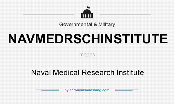 What does NAVMEDRSCHINSTITUTE mean? It stands for Naval Medical Research Institute
