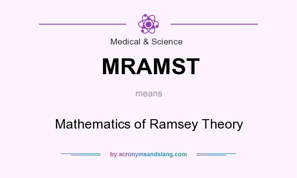 What does MRAMST mean? It stands for Mathematics of Ramsey Theory