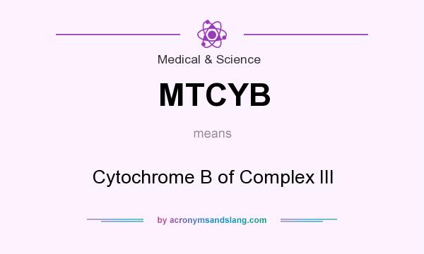 What does MTCYB mean? It stands for Cytochrome B of Complex III
