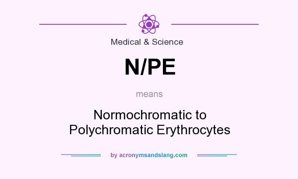 What does N/PE mean? It stands for Normochromatic to Polychromatic Erythrocytes
