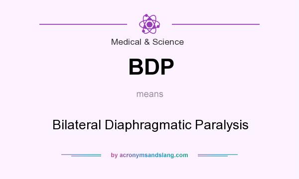 What does BDP mean? It stands for Bilateral Diaphragmatic Paralysis