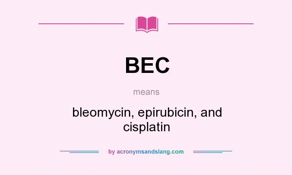 What does BEC mean? It stands for bleomycin, epirubicin, and cisplatin