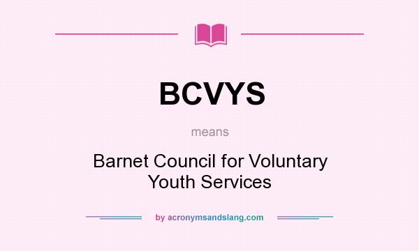 What does BCVYS mean? It stands for Barnet Council for Voluntary Youth Services