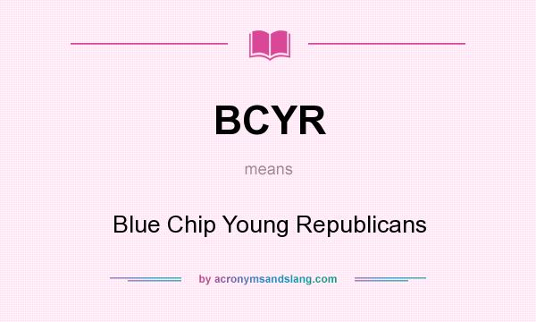 What does BCYR mean? It stands for Blue Chip Young Republicans