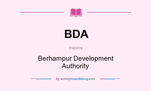 What does BDA mean? It stands for Berhampur Development Authority