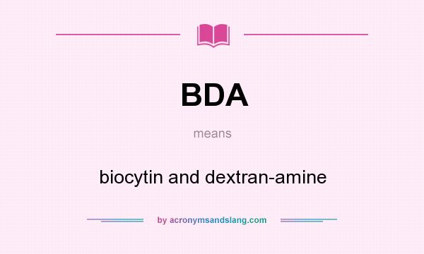 What does BDA mean? It stands for biocytin and dextran-amine