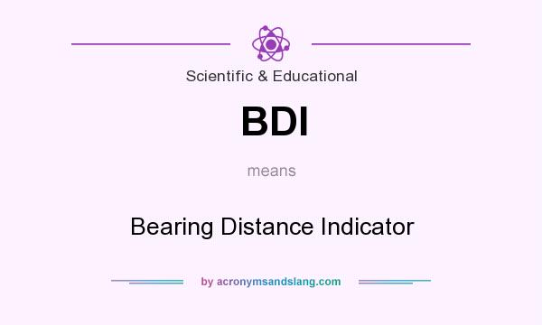What does BDI mean? It stands for Bearing Distance Indicator