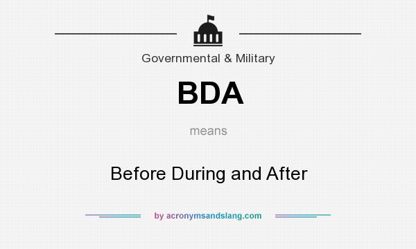 What does BDA mean? It stands for Before During and After