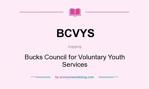 What does BCVYS mean? It stands for Bucks Council for Voluntary Youth Services