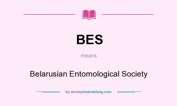 What does BES mean? It stands for Belarusian Entomological Society