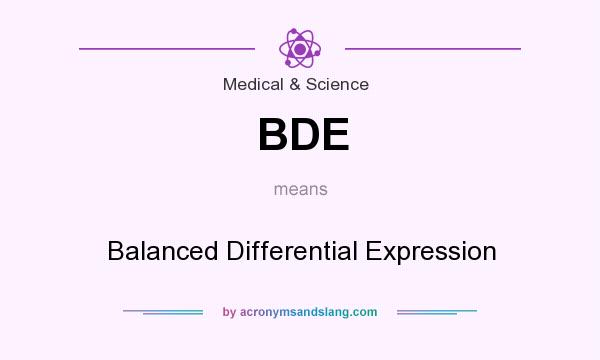 What does BDE mean? It stands for Balanced Differential Expression