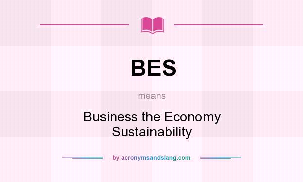 What does BES mean? It stands for Business the Economy Sustainability