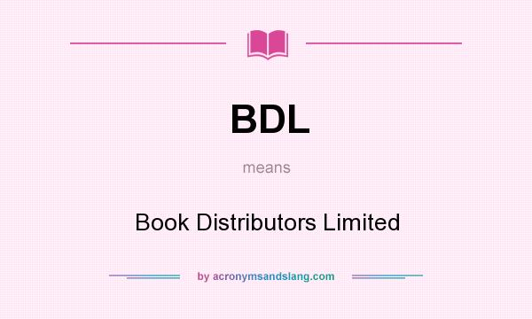 What does BDL mean? It stands for Book Distributors Limited