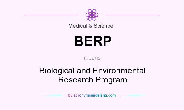 What does BERP mean? It stands for Biological and Environmental Research Program
