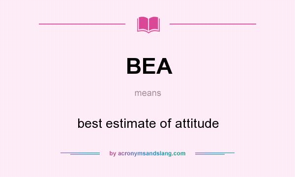 What does BEA mean? It stands for best estimate of attitude