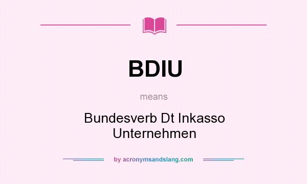 What does BDIU mean? It stands for Bundesverb Dt Inkasso Unternehmen