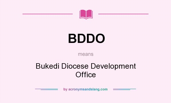 What does BDDO mean? It stands for Bukedi Diocese Development Office