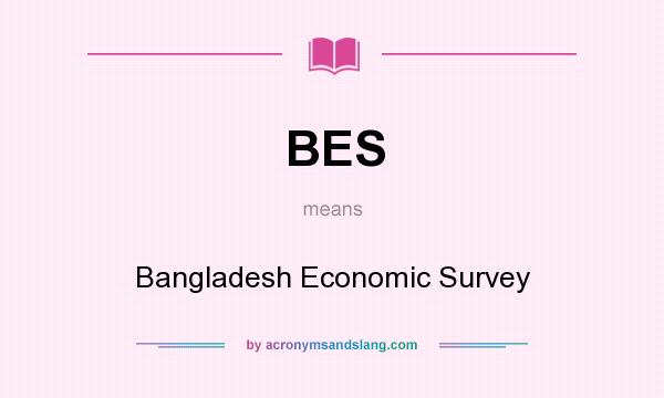 What does BES mean? It stands for Bangladesh Economic Survey