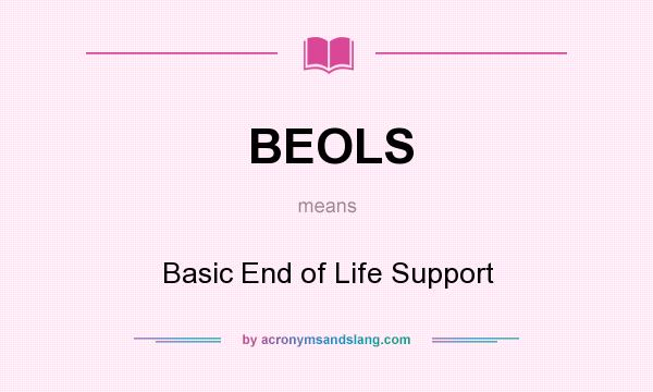 What does BEOLS mean? It stands for Basic End of Life Support