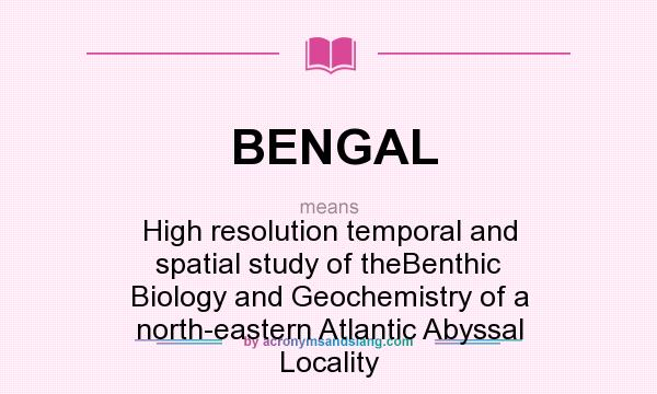 What does BENGAL mean? It stands for High resolution temporal and spatial study of theBenthic Biology and Geochemistry of a north-eastern Atlantic Abyssal Locality