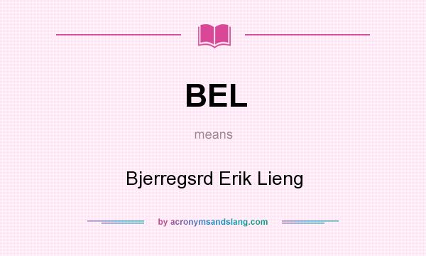 What does BEL mean? It stands for Bjerregsrd Erik Lieng