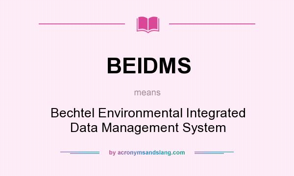 What does BEIDMS mean? It stands for Bechtel Environmental Integrated Data Management System