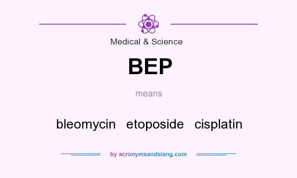 What does BEP mean? It stands for bleomycin   etoposide   cisplatin