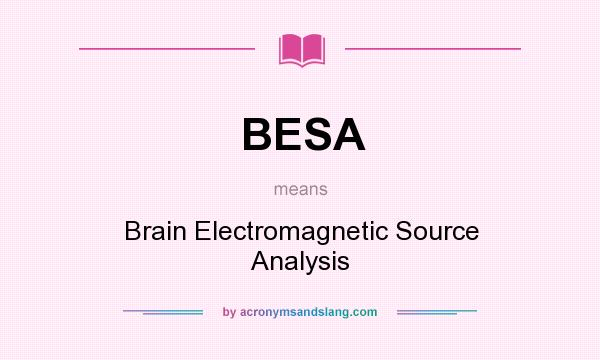 What does BESA mean? It stands for Brain Electromagnetic Source Analysis