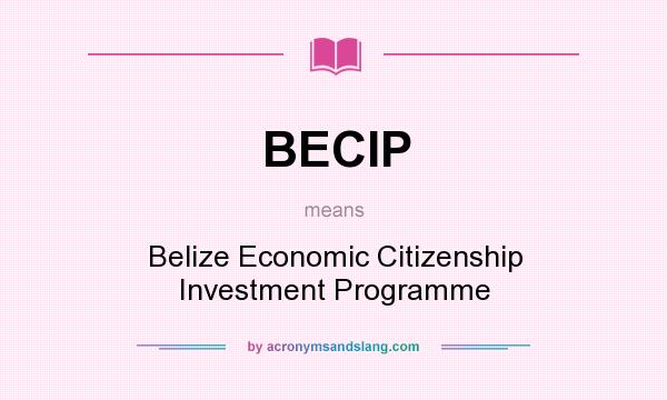 What does BECIP mean? It stands for Belize Economic Citizenship Investment Programme