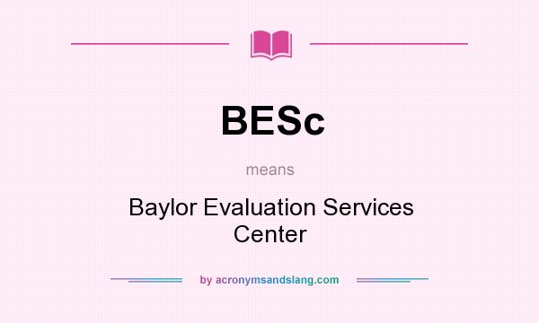 What does BESc mean? It stands for Baylor Evaluation Services Center