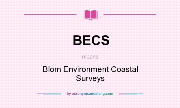 What does BECS mean? It stands for Blom Environment Coastal Surveys