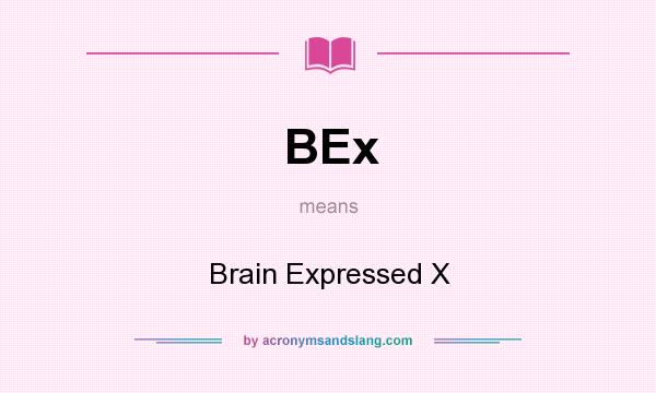 What does BEx mean? It stands for Brain Expressed X