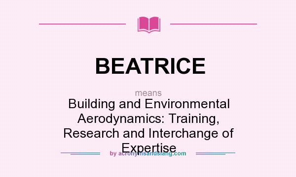 What does BEATRICE mean? It stands for Building and Environmental Aerodynamics: Training, Research and Interchange of Expertise