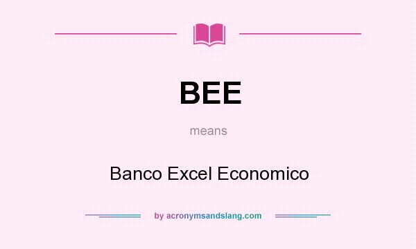 What does BEE mean? It stands for Banco Excel Economico